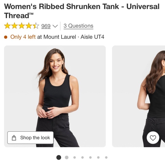 NWT Universal Thread Ribbed Shrunken Tank XS - Picture 4 of 5